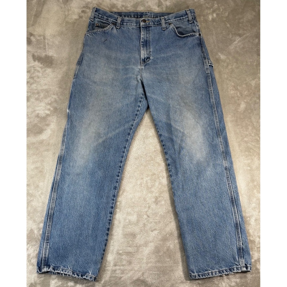 Dickies Carpenter Jeans Mens 36x32 Light Wash Good Utility Workwear W841800